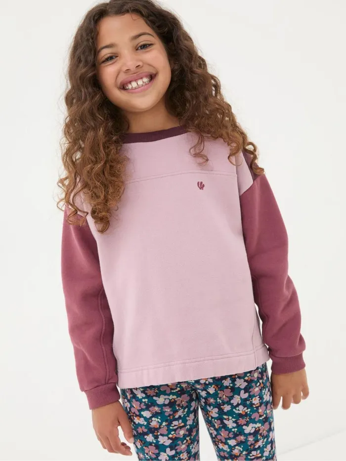 Kids Sweatshirts and Hoodies Fat Face Dusky Purple Butterfly Sweatshirt