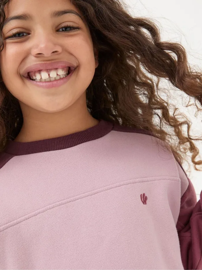 Kids Sweatshirts and Hoodies Fat Face Dusky Purple Butterfly Sweatshirt