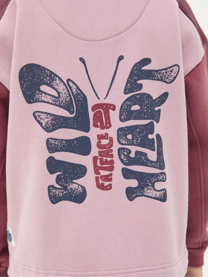 Kids Sweatshirts and Hoodies Fat Face Dusky Purple Butterfly Sweatshirt