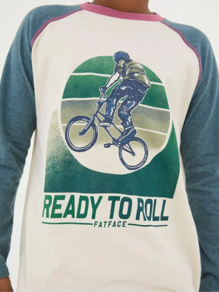 Kids TShirts and Polos Fat Face Natural Bike Graphic TShirt