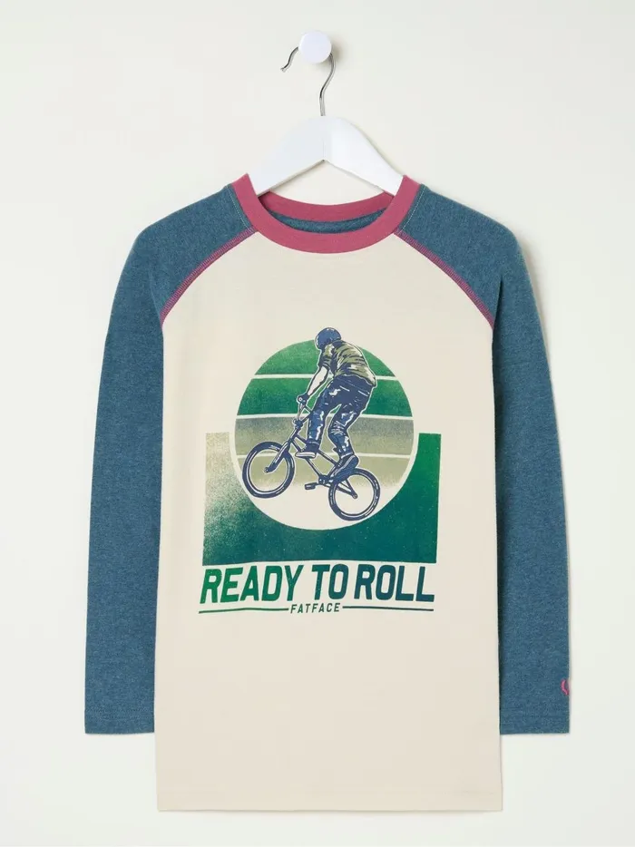 Kids TShirts and Polos Fat Face Natural Bike Graphic TShirt