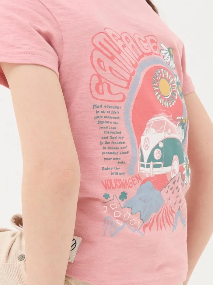Kids Tops and TShirts Fat Face Pink Vw Summer Graphic TShirt