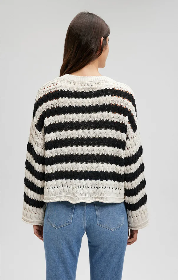 Knit Sweater In Black Striped Women Mavi Jeans Sweaters Knit Sweater In Black Striped Women Mavi Jeans Sweaters
