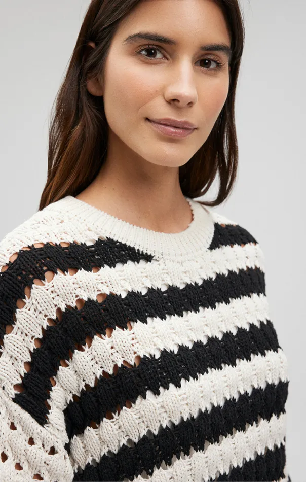 Knit Sweater In Black Striped Women Mavi Jeans Sweaters Knit Sweater In Black Striped Women Mavi Jeans Sweaters