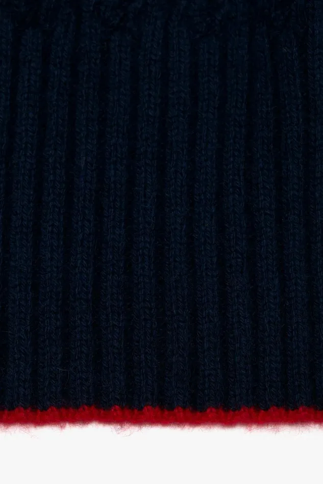 Knitwear Women Victoria Beckham Exclusive Logo Patch Scarf In Navy