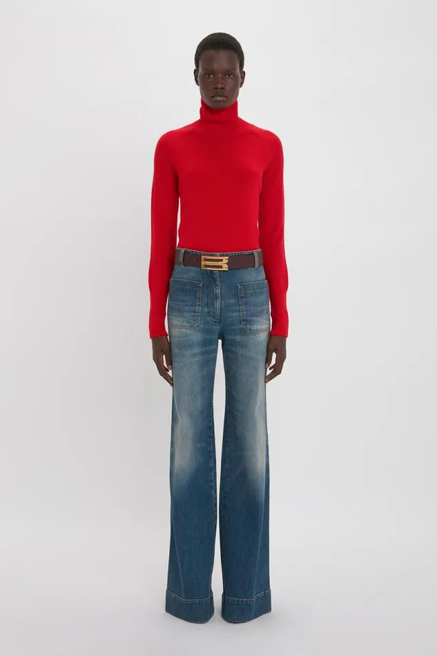 Knitwear Women Victoria Beckham Polo Neck Jumper In Red