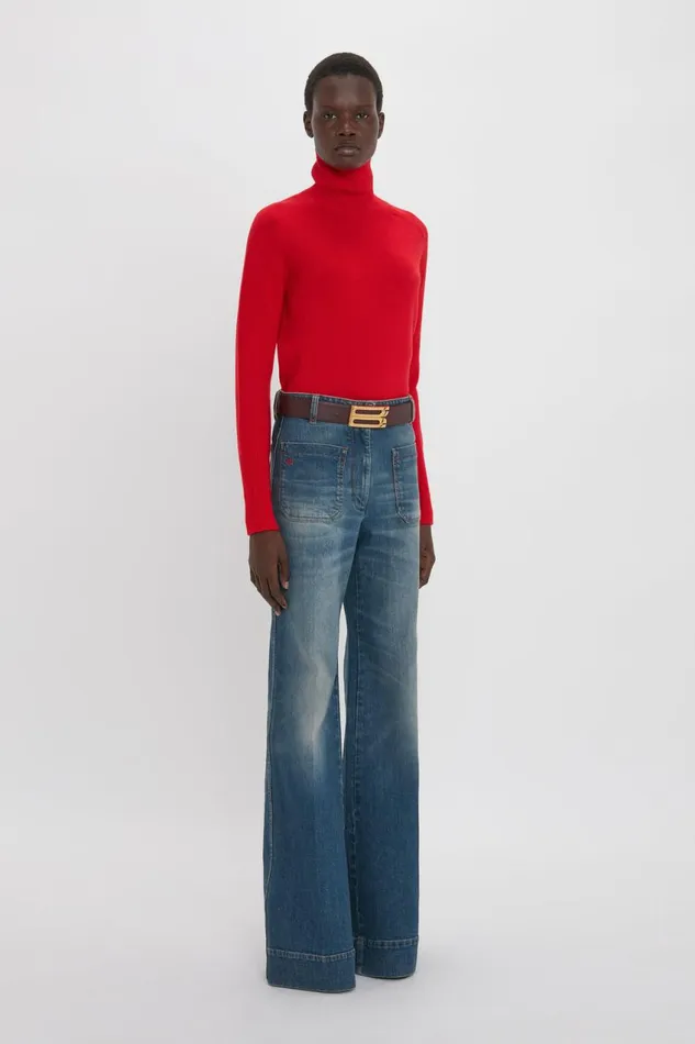 Knitwear Women Victoria Beckham Polo Neck Jumper In Red