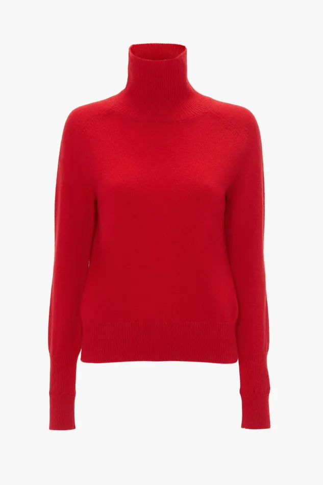 Knitwear Women Victoria Beckham Polo Neck Jumper In Red