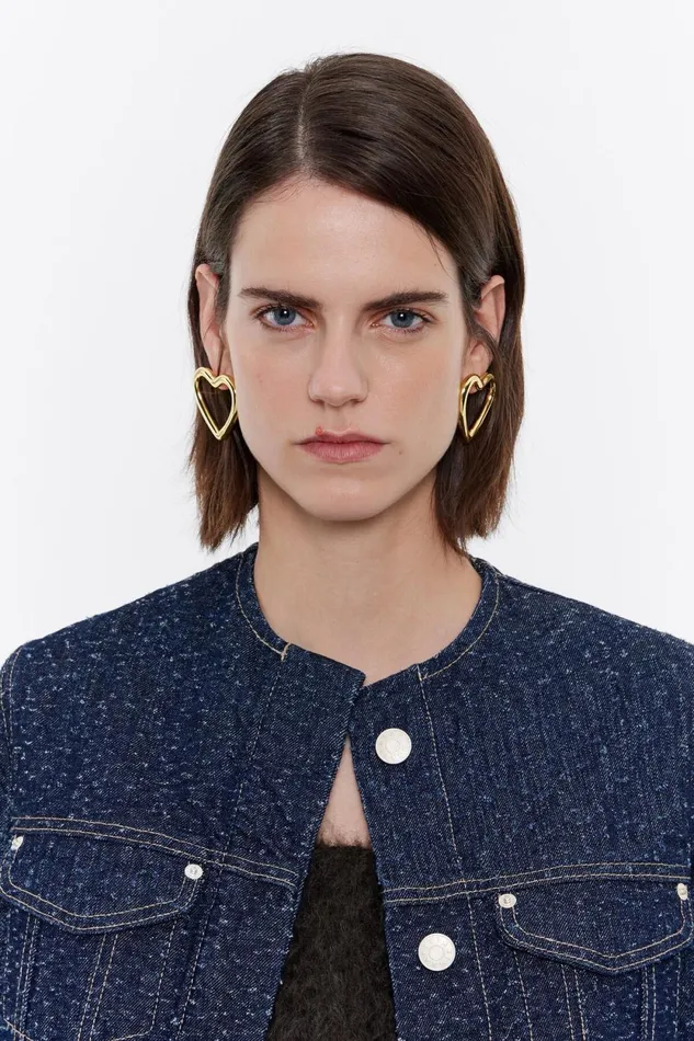 Large Gold Heart Earrings Gold Women Bimba Y Lola Earrings