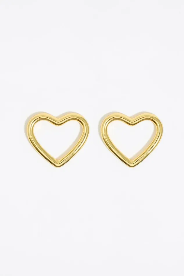Large Gold Heart Earrings Gold Women Bimba Y Lola Earrings Large Gold Heart Earrings Gold Women Bimba Y Lola Earrings