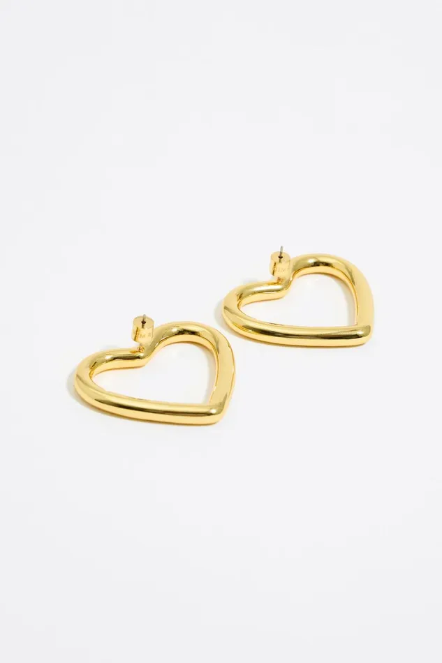 Large Gold Heart Earrings Gold Women Bimba Y Lola Earrings Large Gold Heart Earrings Gold Women Bimba Y Lola Earrings