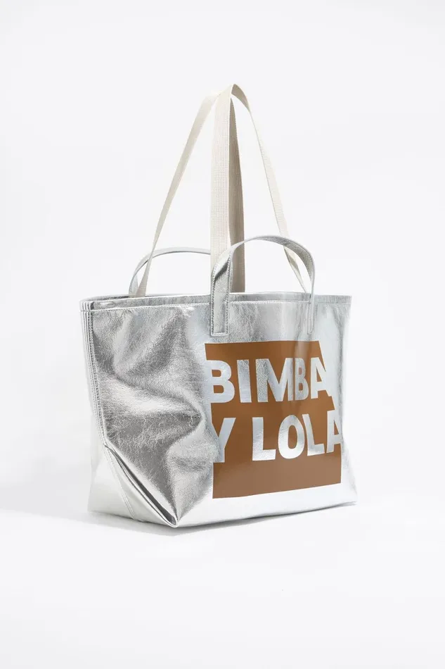 Large Silver Shopper Bag Silver Women Bimba Y Lola Shoppers