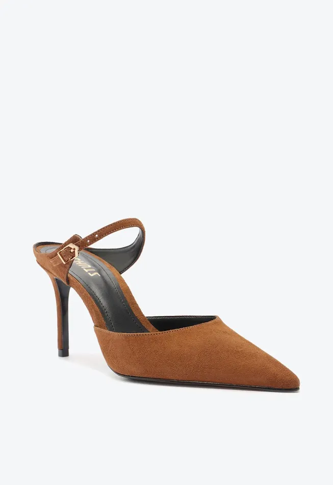 Laura Mule Suede Pump Caramel Women Schutz Shoes Laura Mule Suede Pump Caramel Women Schutz Shoes