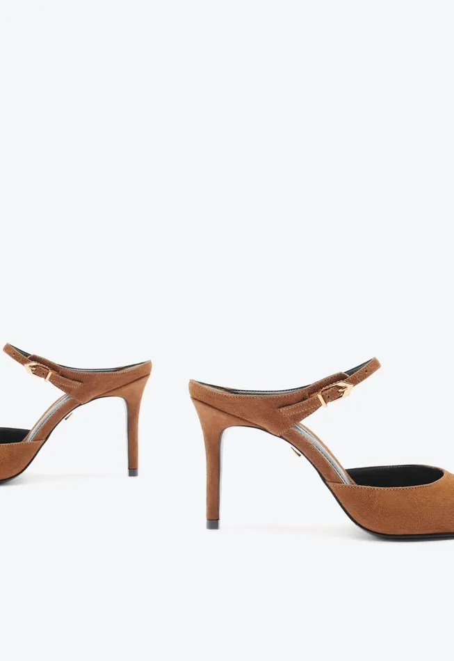 Laura Mule Suede Pump Caramel Women Schutz Shoes Laura Mule Suede Pump Caramel Women Schutz Shoes