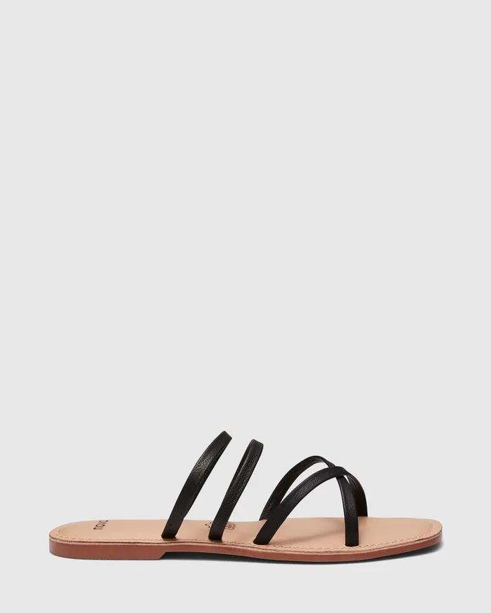 Leather Sandals NOVO Shoes Women SIMONA BLACK
