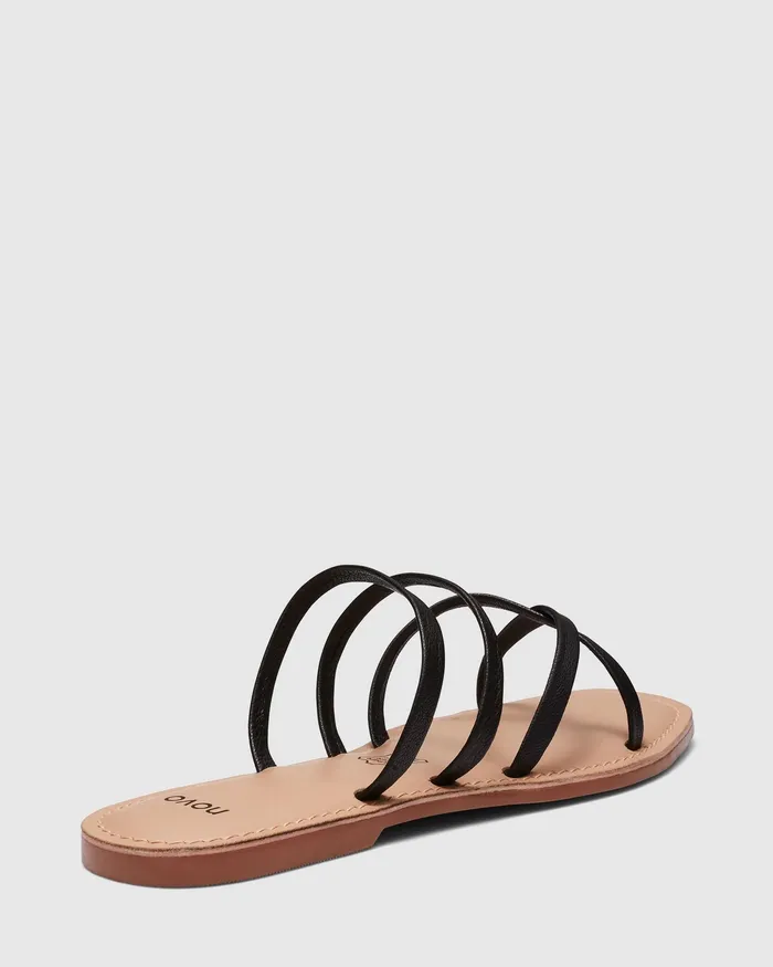 Leather Sandals NOVO Shoes Women SIMONA BLACK