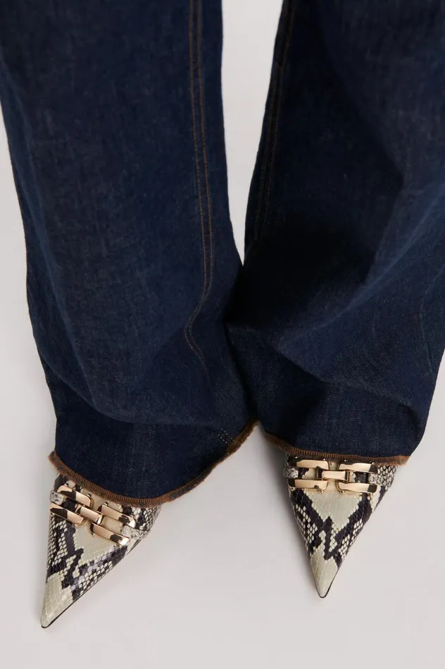 Leather Women Scanlan Theodore GOLD TRIM SLINGBACK 45 Stone Leather Women Scanlan Theodore GOLD TRIM SLINGBACK 45 Stone