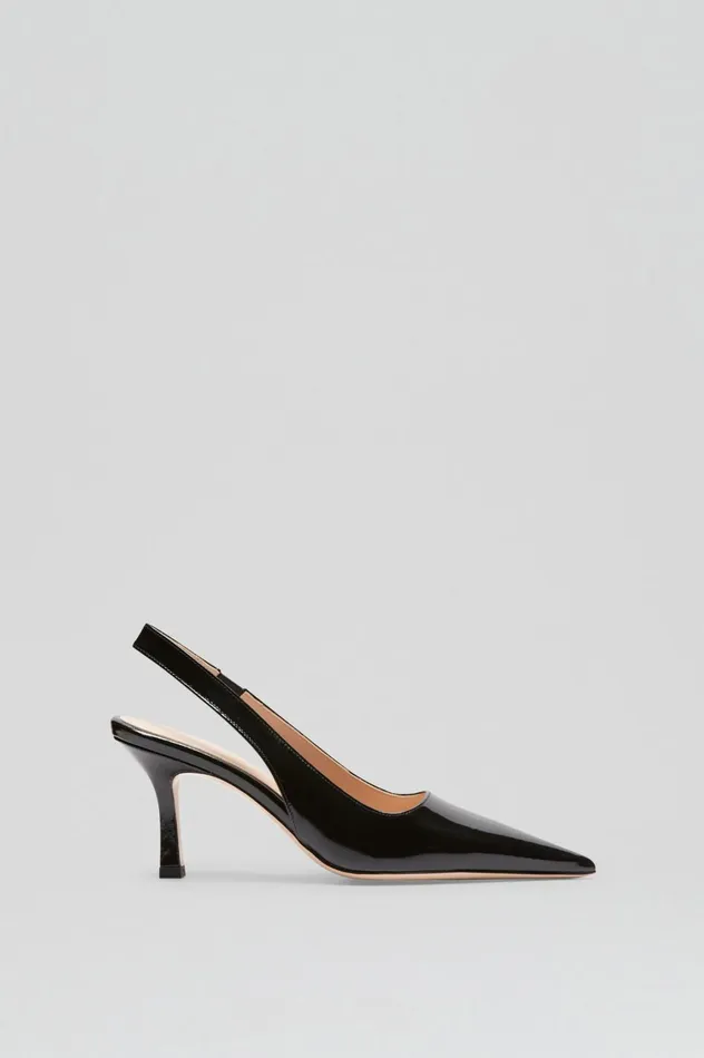 Leather Women Scanlan Theodore POLISHED SLINGBACK 75 Black