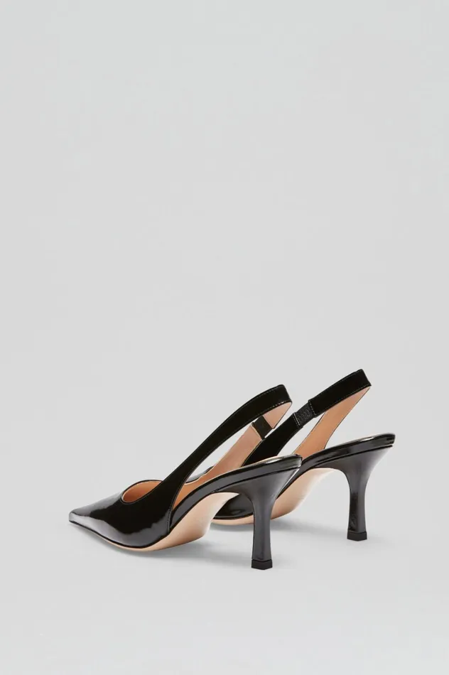 Leather Women Scanlan Theodore POLISHED SLINGBACK 75 Black