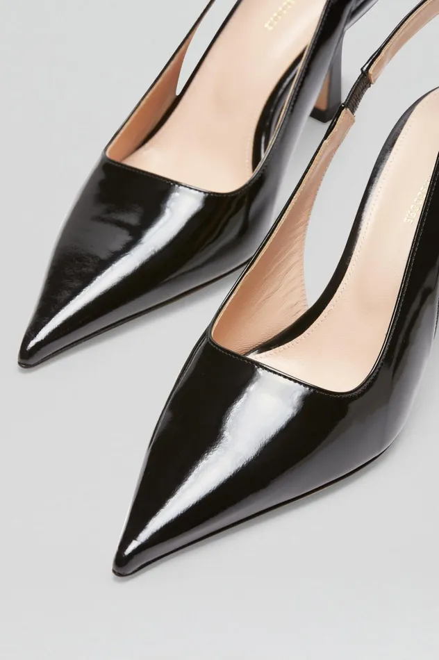 Leather Women Scanlan Theodore POLISHED SLINGBACK 75 Black