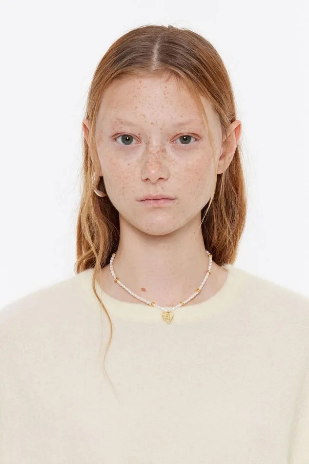 Letter E Heart And Pearl Necklace Gold Women Bimba Y Lola Alphabet Letter E Heart And Pearl Necklace Gold Women Bimba Y Lola Alphabet
