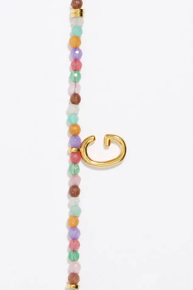 Letter G Multicolor Stones Bracelet Gold Women Bimba Y Lola Alphabet Letter G Multicolor Stones Bracelet Gold Women Bimba Y Lola Alphabet