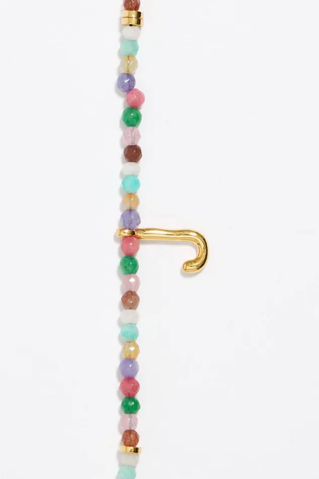 Letter J Multicolor Stones Bracelet Gold Women Bimba Y Lola Alphabet Letter J Multicolor Stones Bracelet Gold Women Bimba Y Lola Alphabet