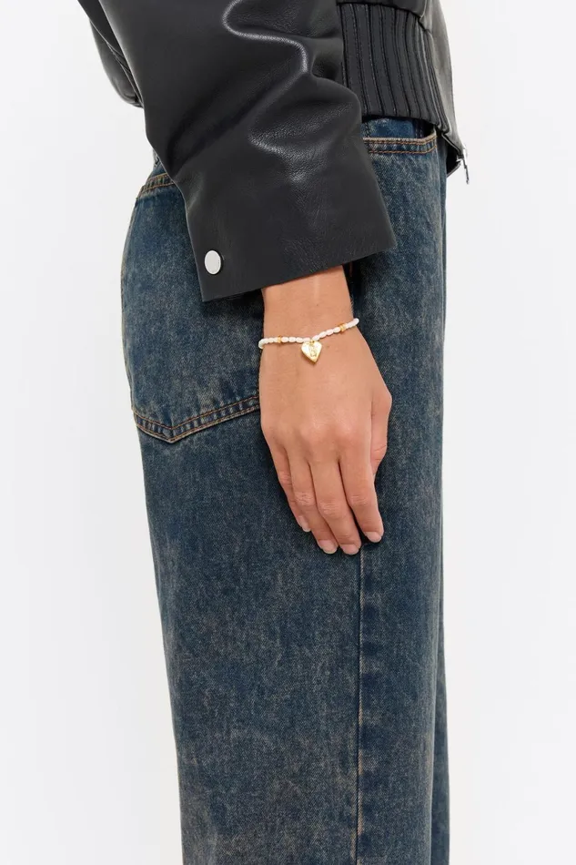 Letter K Heart And Pearl Bracelet Gold Women Bimba Y Lola Alphabet Letter K Heart And Pearl Bracelet Gold Women Bimba Y Lola Alphabet