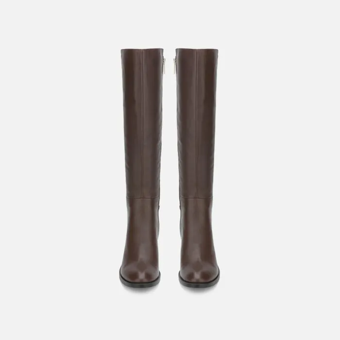 Levon Leather and Rib Knit Knee High Boot Chocolate Women Kenneth Cole Boots Booties