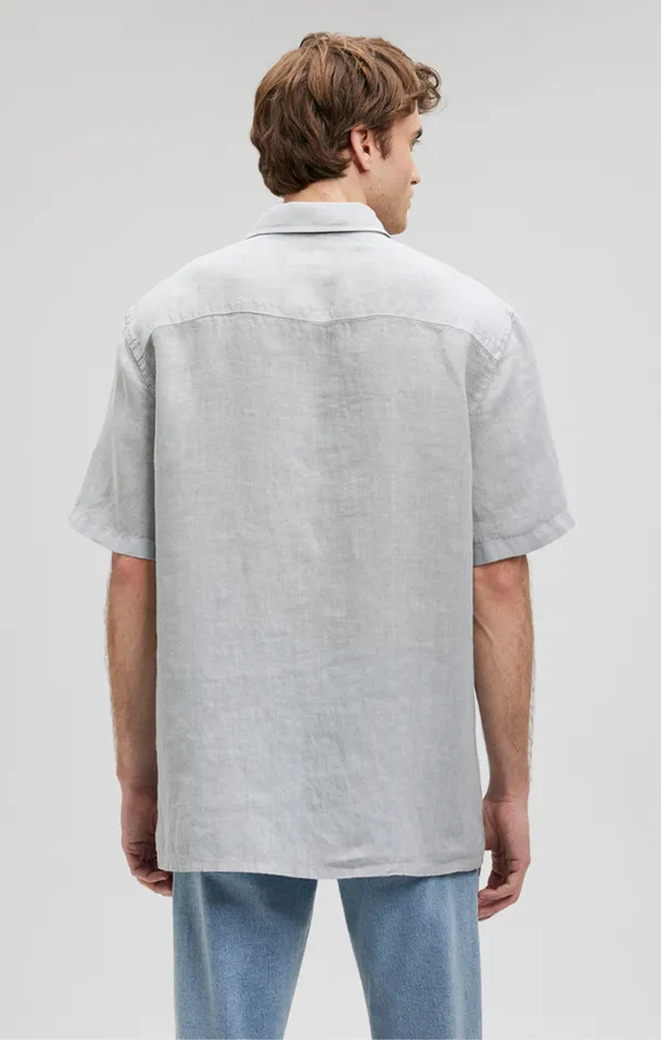 Linen Short Sleeve Shirt In Harbor Mist Men Mavi Jeans Shirts Linen Short Sleeve Shirt In Harbor Mist Men Mavi Jeans Shirts