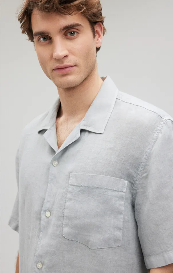 Linen Short Sleeve Shirt In Harbor Mist Men Mavi Jeans Shirts Linen Short Sleeve Shirt In Harbor Mist Men Mavi Jeans Shirts