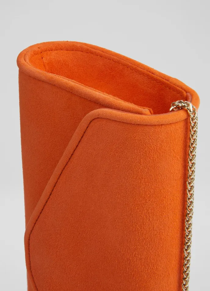 LK Bennett Dominica Plum Suede Clutch Bag Women Clutch Bags