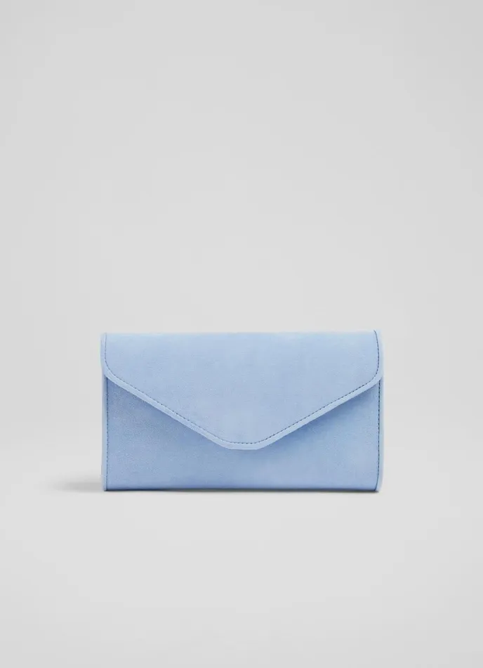 LK Bennett Dominica Plum Suede Clutch Bag Women Clutch Bags