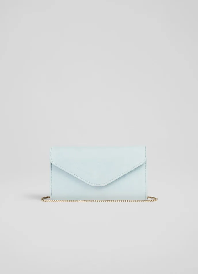 LK Bennett Dominica Plum Suede Clutch Bag Women Clutch Bags
