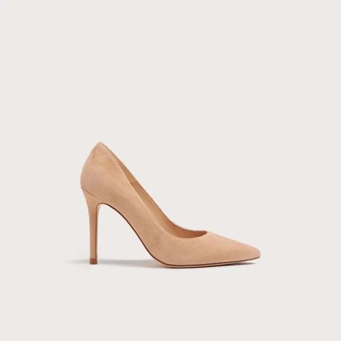 LK Bennett Fern Black Suede Pointed Toe Courts Women Court Shoes