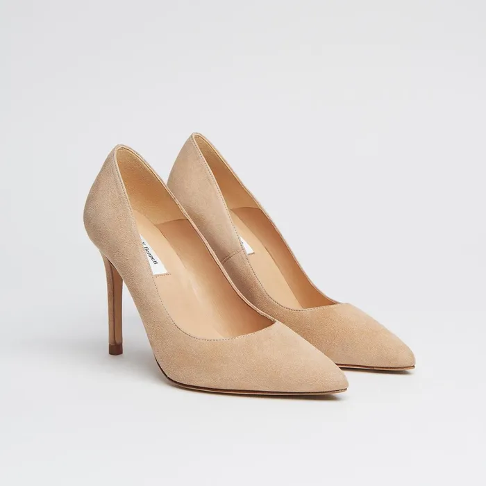 LK Bennett Fern Black Suede Pointed Toe Courts Women Court Shoes