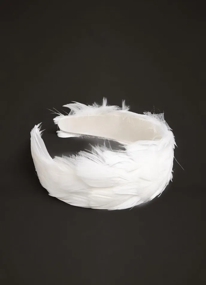 LK Bennett Kiara Ivory Feather Headband Women Hair Accessories
