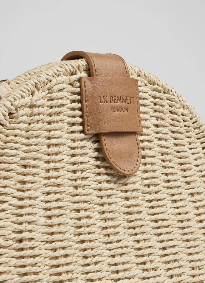 LK Bennett Lorena Cream Wicker Shoulder Bag Women CrossBody Bags