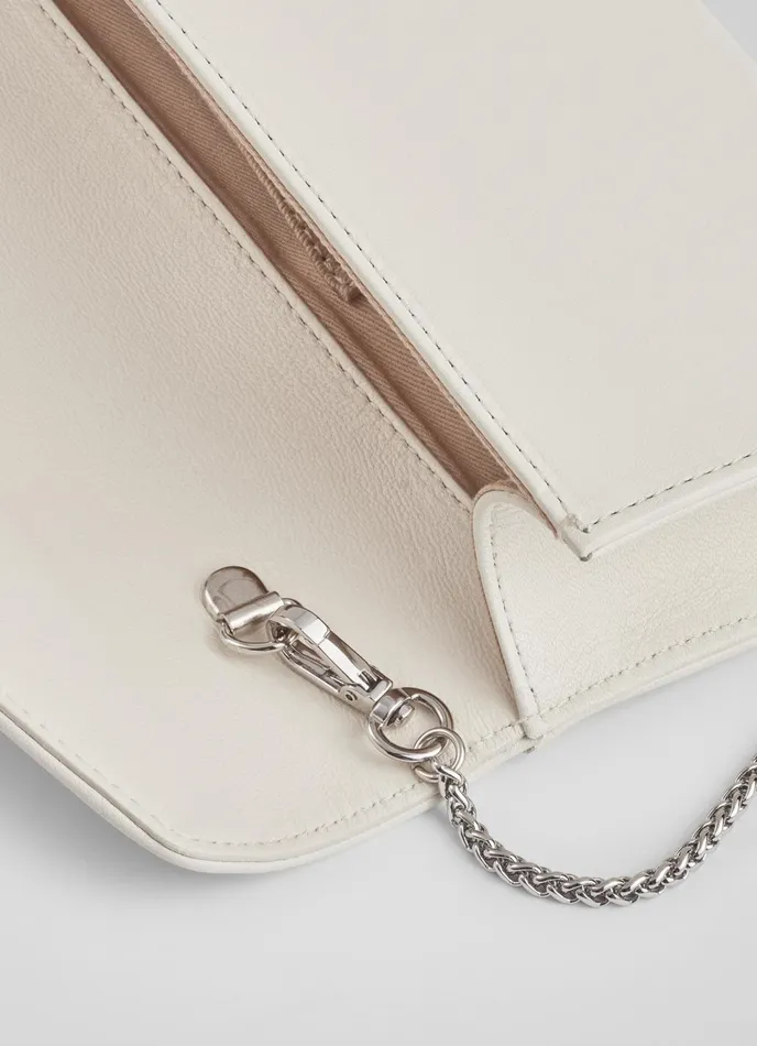 LK Bennett Lucille Cream Leather Clutch Bag Women Clutch Bags