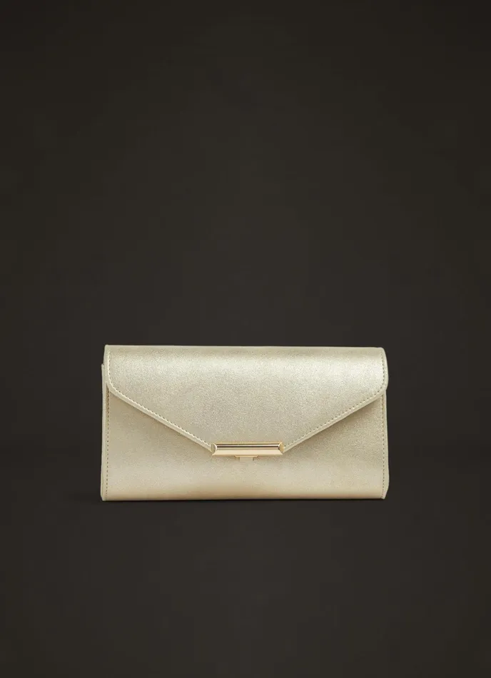 LK Bennett Lucy Soft Gold Suede Clutch Women Clutch Bags
