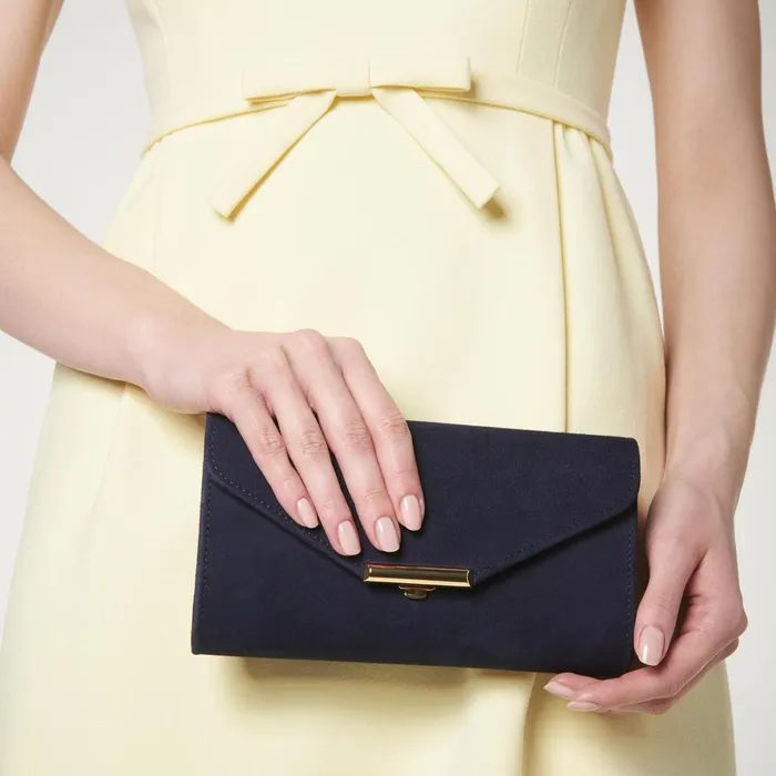 LK Bennett Lucy Soft Gold Suede Clutch Women Clutch Bags
