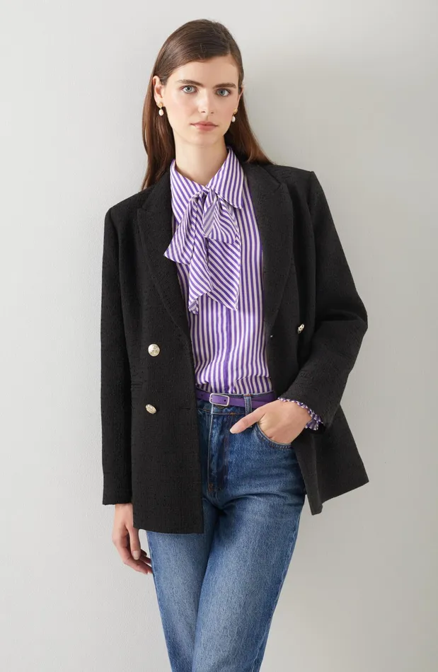 LK Bennett Mariner Black Italian Tweed DoubleBreasted Jacket Women Coats and Jackets LK Bennett Mariner Black Italian Tweed DoubleBreasted Jacket Women Coats and Jackets