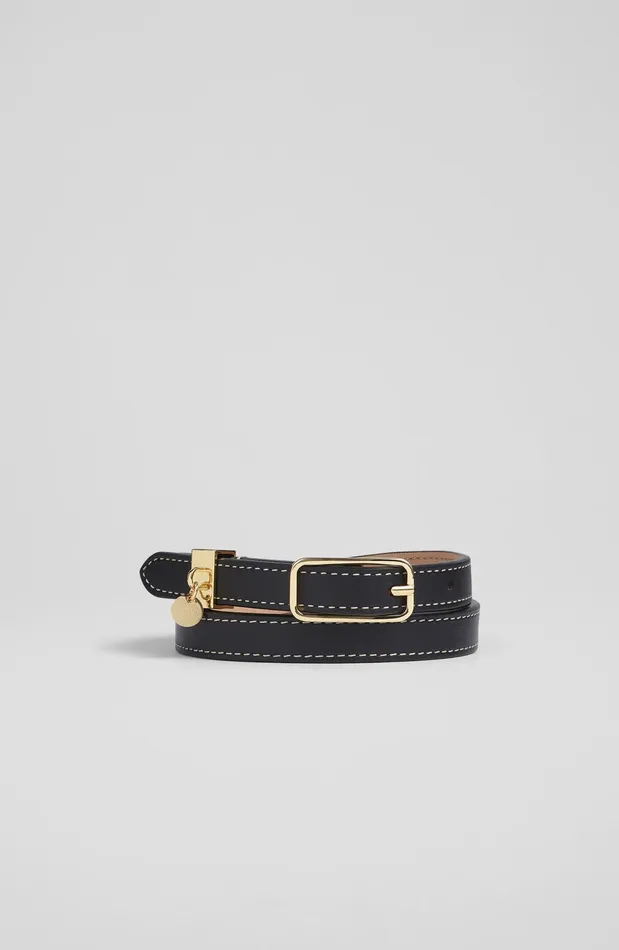LK Bennett Molly Fawn Leather Skinny Belt Women Belts LK Bennett Molly Fawn Leather Skinny Belt Women Belts