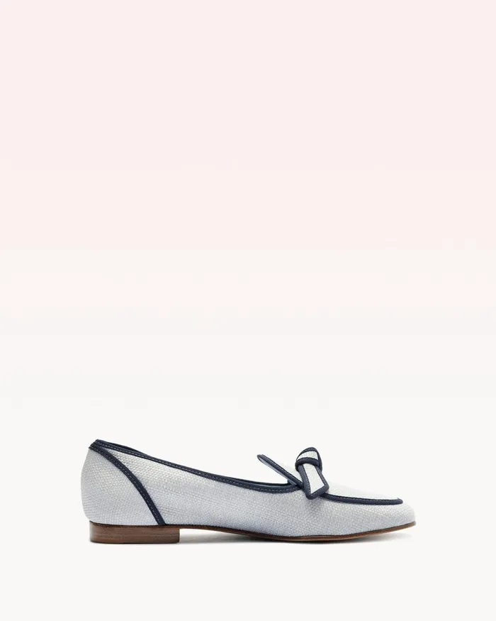 Loafers Women Alexandre Birman Grosgrain Raffia Loafer Serene Blueoceana