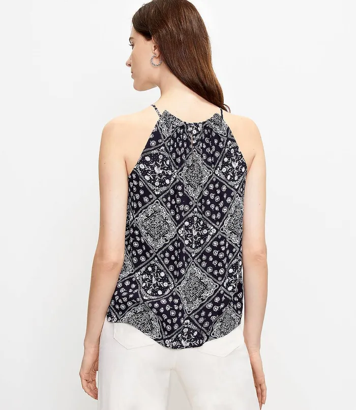 LOFT Bandana Halter Cami Forever Navy Women Tops