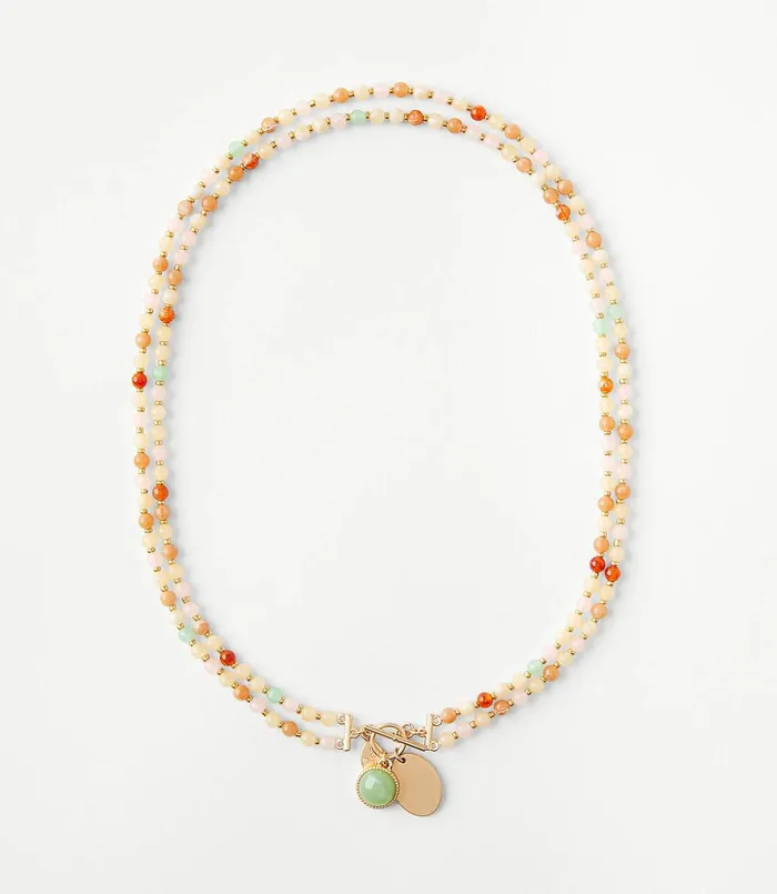 LOFT Beaded Pendant Necklace Multi Women Jewelry