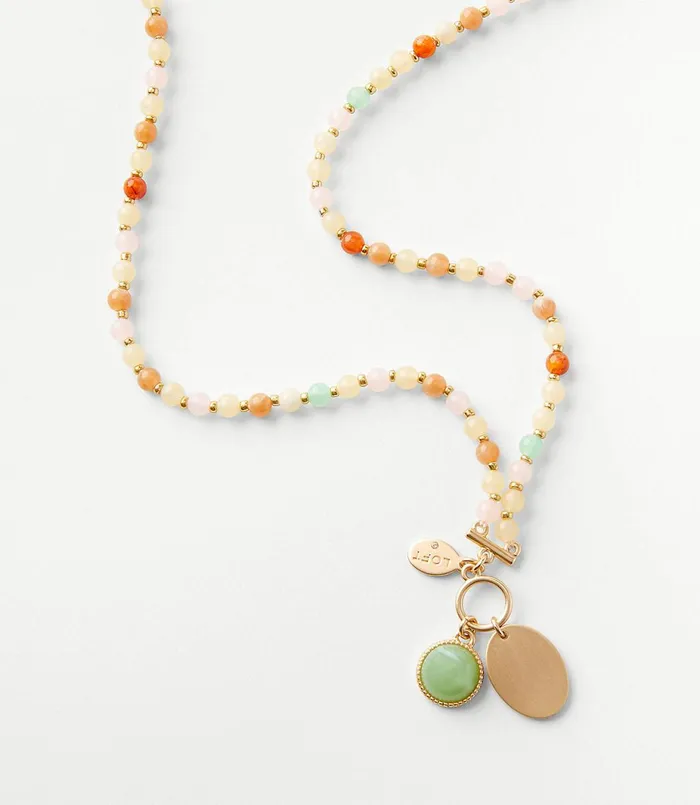 LOFT Beaded Pendant Necklace Multi Women Jewelry