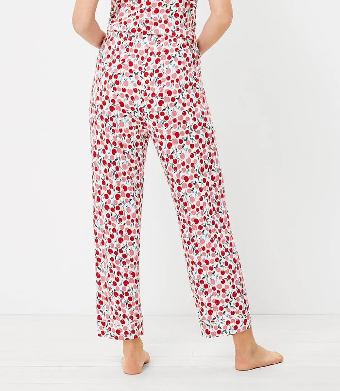 LOFT Cherry Pajama Pants Pure Passionfruit Women Sleepwear