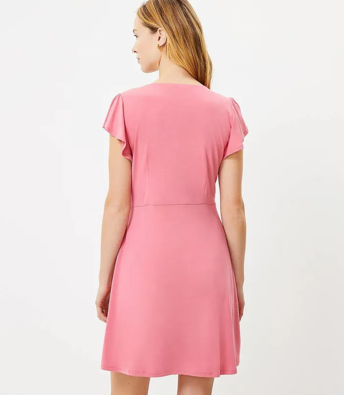 LOFT Knotted Swing Dress Pure Passionfruit Women Swing Dresses