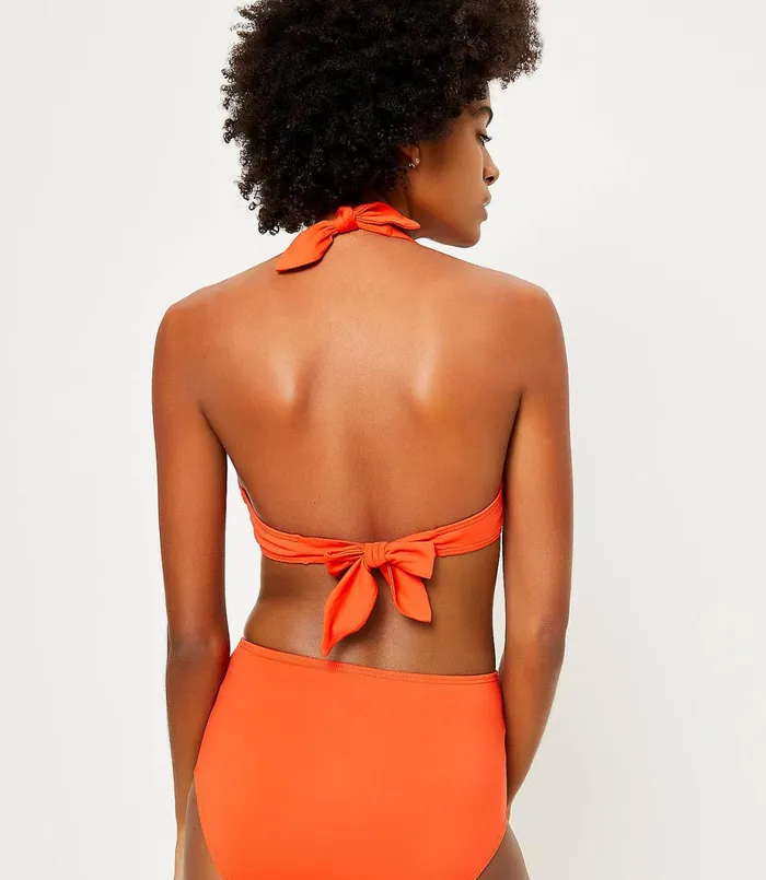 LOFT LOFT Beach Halter Bikini Top Flash Orange Women Swim and Beach